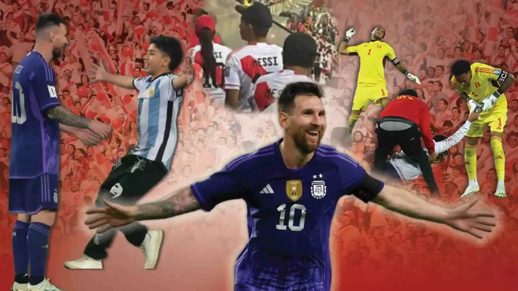 Collage de Messi cuando jugó contra Perú en octubre del 2023