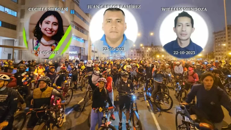 Collage de ciclistas peruanos fallecidos en accidentes de tránsito